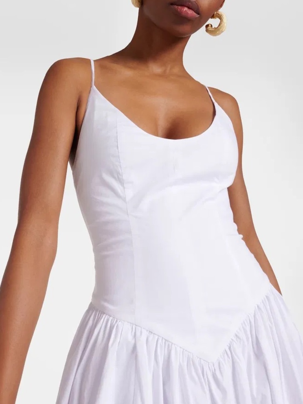 NWT Staud Dena Midi Dress White - Picture 6 of 16